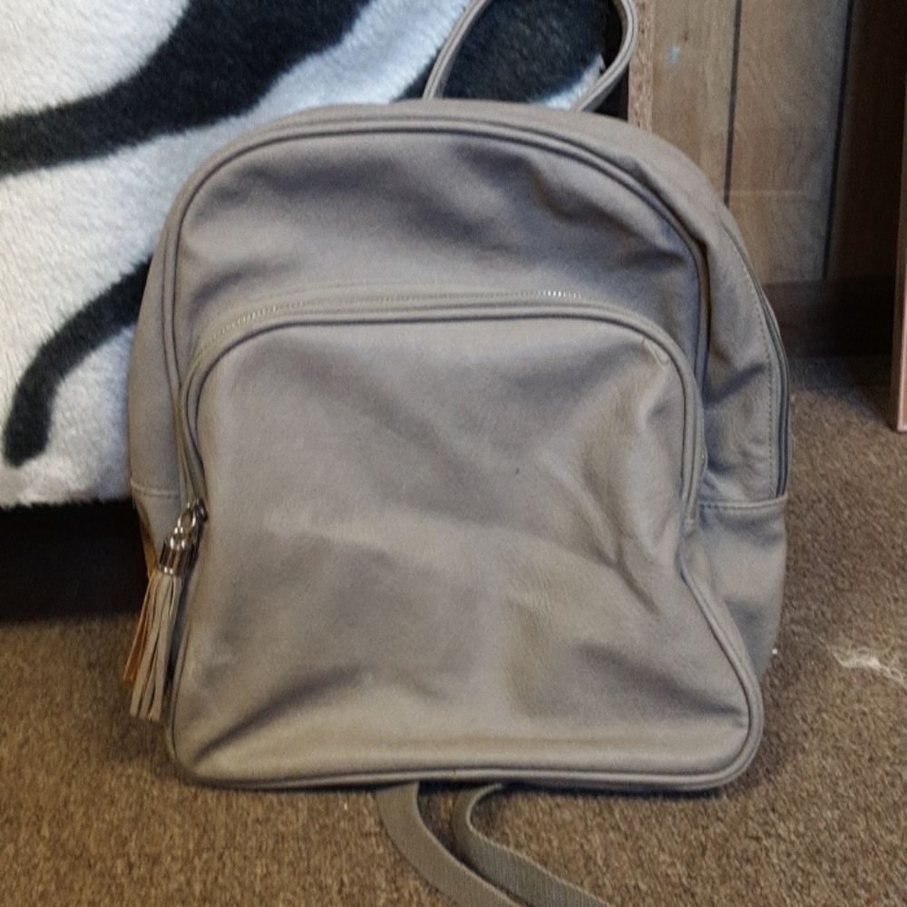 Mossimo Small Grey Leather Backpack - image 1